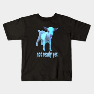 Severance Goat Not Ready Yet in Blue Kids T-Shirt